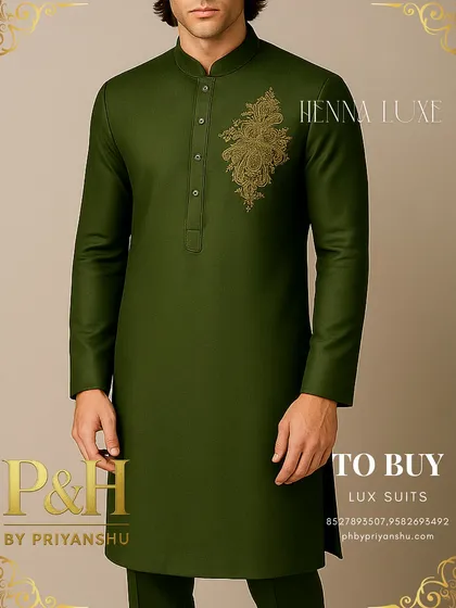 A close-up of the torso, highlighting the embroidery and the fine texture of the fabric.