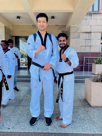 With Grand Master Moon Das Sung, President of the World Olympic Taekwondo Federation and an Olympic Gold Medalist. A true inspiration.