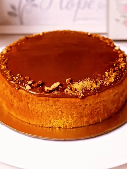 Our Salted Caramel Cheesecake is a perfect blend of sweet and salty. The rich caramel topping and crunchy nuts create a wonderful texture and flavor contrast with the creamy cake.