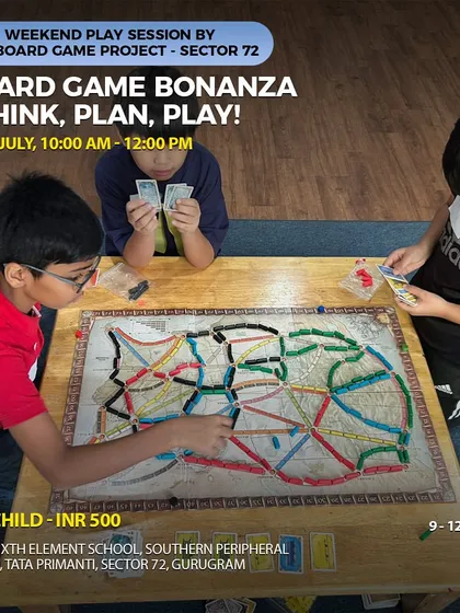 A weekend play session focused on board games, encouraging kids to think strategically and plan their moves.