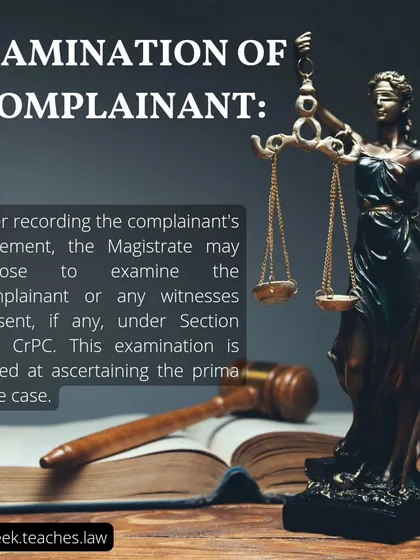 The Magistrate may examine you and any witnesses present to ascertain if there is a prima facie case before proceeding further with the complaint.