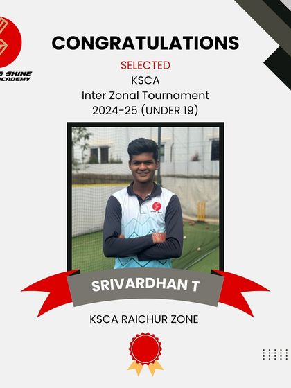 I am proud to announce Srivardhan’s selection to represent Raichur Zone in the KSCA Under 19 Zonals. Wishing him a successful tournament.
