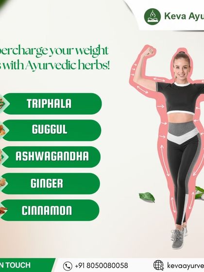 You can supercharge your weight loss journey with powerful Ayurvedic herbs. We incorporate ingredients like Triphala, Guggul, Ashwagandha, Ginger, and Cinnamon into our treatment plans to naturally support your body's metabolism and detoxification processes.