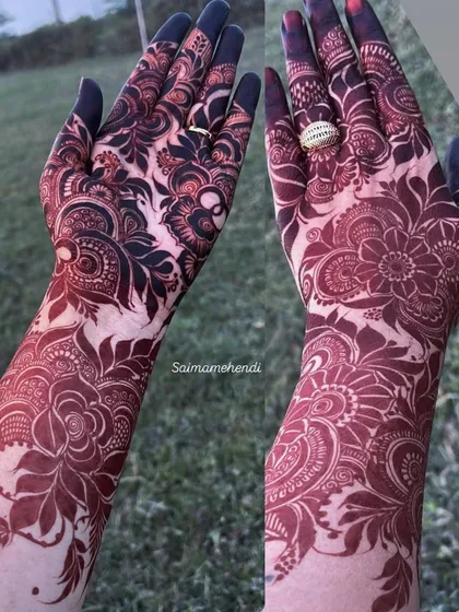 The proof is in the stain. This is the beautiful, deep reddish-brown color you can expect from my 100% natural henna. It's a rich, long-lasting stain that will look absolutely stunning in your wedding photos.