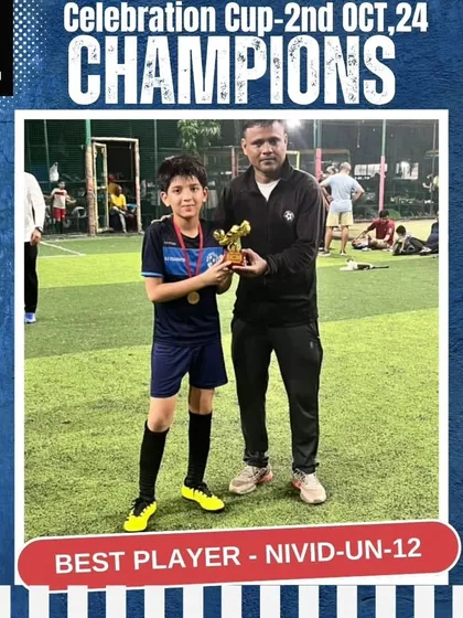 Nivid from our Under-12 team was awarded Best Player for his exceptional skill and on-field intelligence.