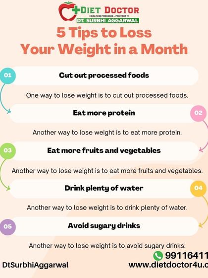This is a clear, concise guide to losing weight in a month. By following these five steps, including avoiding sugary drinks and eating more fruits and vegetables, you can kickstart your journey.