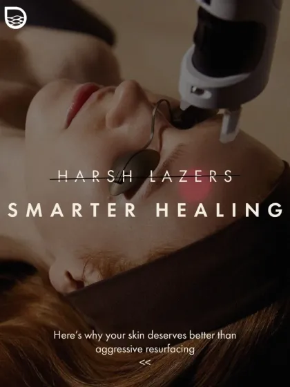 I believe in smarter healing over harsh methods. This image shows the AdvaTx laser in action, a treatment that works deep within the skin to stimulate repair without damaging the surface, ensuring minimal downtime.
