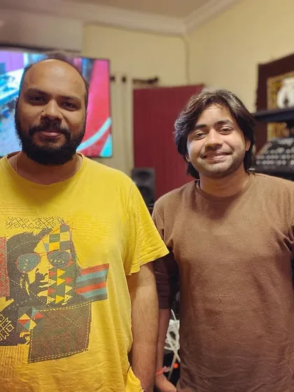 After a late-night sitar recording session with the talented music producer Meghdeep Bose. I am grateful to be a part of his projects.