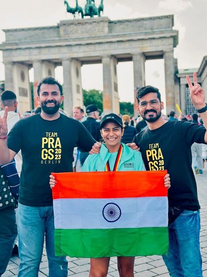 The support crew that gets you through 42.2kms. With my husband and friend at the Brandenburg Gate after the Berlin Marathon. Their cheers on the course made all the difference.