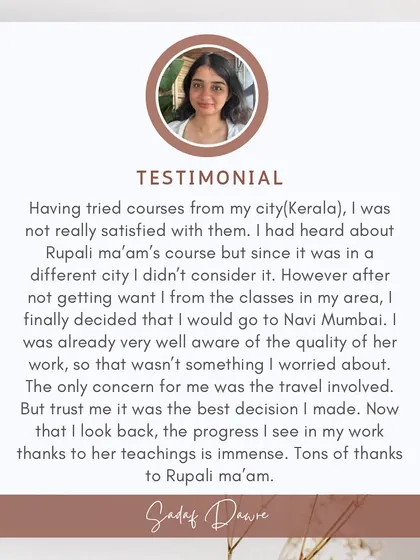 It's common for students like Sadaf to travel from other cities after not finding the quality they need locally. Her story shows the immense progress possible with the right training.