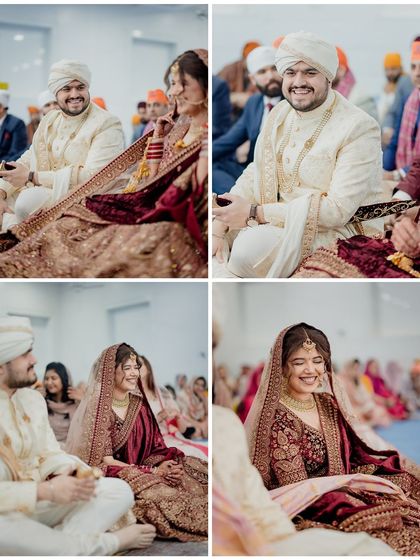 The joy and laughter shared between the bride and groom during their Sikh wedding ceremony are moments we love to capture.
