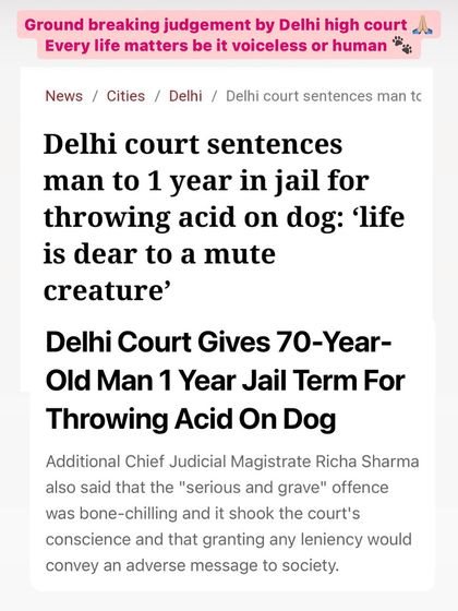 A supporter sharing the news of the "ground-breaking judgment" and thanking me for fighting the case. Public support is vital in our fight for animal rights.