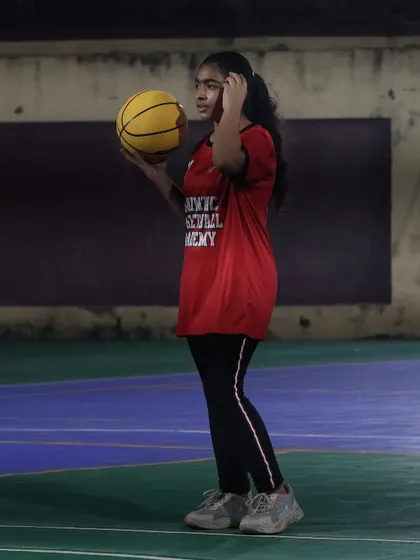 A moment of concentration before the next move. We teach our players to be thoughtful and deliberate in their actions.
