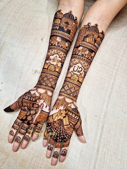 A stunning bridal design that incorporates the U2 band logo for a music-loving bride, seamlessly blending a modern personal touch with traditional wedding motifs.