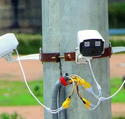 An example of a temporary or rapid-deployment CCTV setup on a utility pole. We can provide security solutions for events, construction sites, or areas requiring temporary monitoring.
