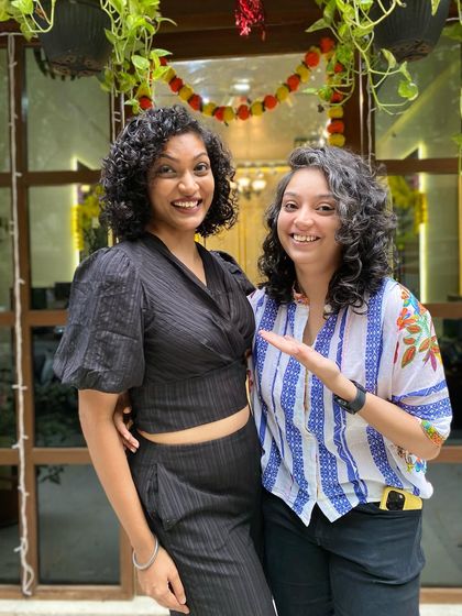 What's better than a festive makeover? Getting one with your best friend! These two came in together to get their curls ready for the celebration.