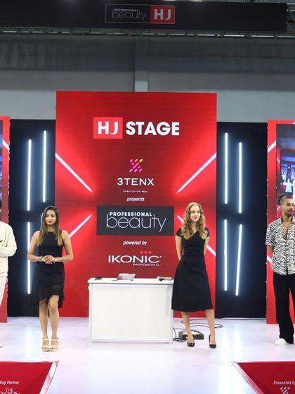 The team on the HJ Stage at Professional Beauty India. It takes a great team to put on a successful hair show.