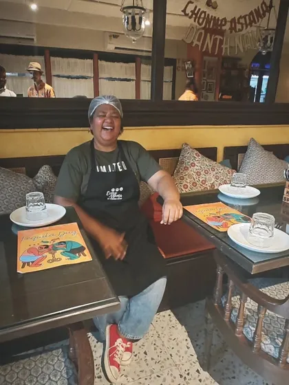 This is me in my happy place, laughing with guests after a satisfying meal. My pop-ups feel like a big family gathering, full of chatter and good vibes. This picture from my event in Mumbai captures that feeling perfectly.