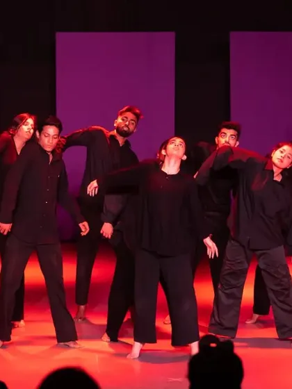 A dramatic moment from a contemporary piece performed by my senior students. We work on conveying emotion and narrative, turning steps into a compelling story for the audience.