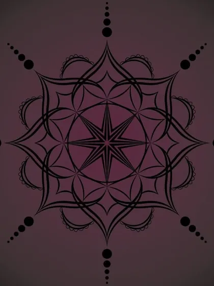 A dark, intricate mandala design. Mandalas are all about finding balance and harmony, and creating them is a meditative process for me.