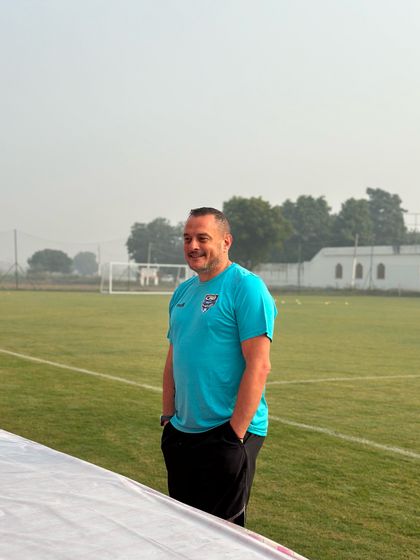 A visiting coach from Dubai at our home ground for a trial event. We are proud to build international friendships through football.