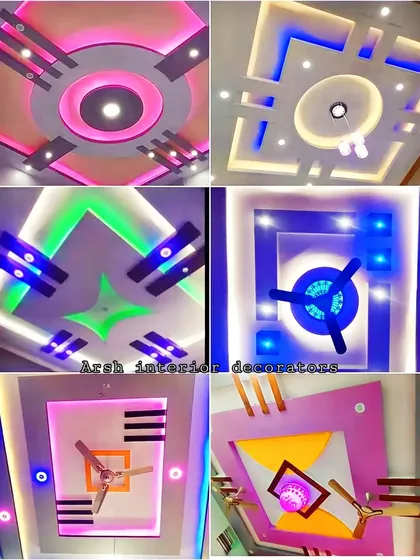 An amazing collection of fall ceiling designs for bedrooms, all featuring vibrant, colorful lighting. These examples show how I use green, blue, pink, and purple to create a personalized and fun atmosphere.