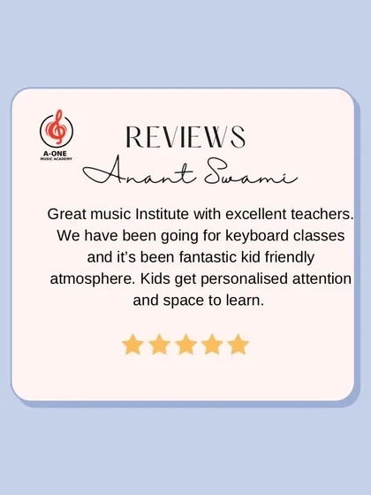 Anant's review points out the fantastic, kid-friendly atmosphere and personalized attention in our keyboard classes. I believe every child deserves space to learn and grow.