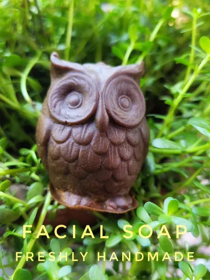 An owl shaped facial soap, one of the many creative designs I love to make. This shows that natural, effective skincare can also be fun and beautiful.