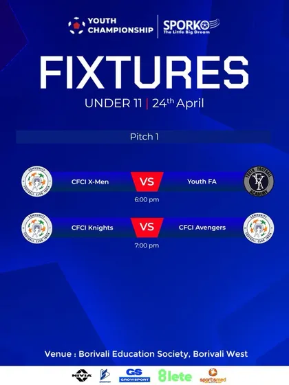 Fixtures for our Under 11 team in the Youth Championship. We ensure our younger squads also get competitive match experience.