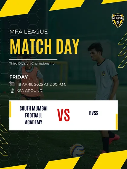 The calm before the storm. A match day poster for our Third Division team's game against BVSS, highlighting our mission to compete and win in the MFA League.