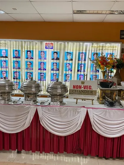 It is an honour to serve those who serve our city. Here is our complete buffet setup for the brave firefighters at the Byculla Fire Station, featuring a spread of both vegetarian and non-vegetarian dishes.
