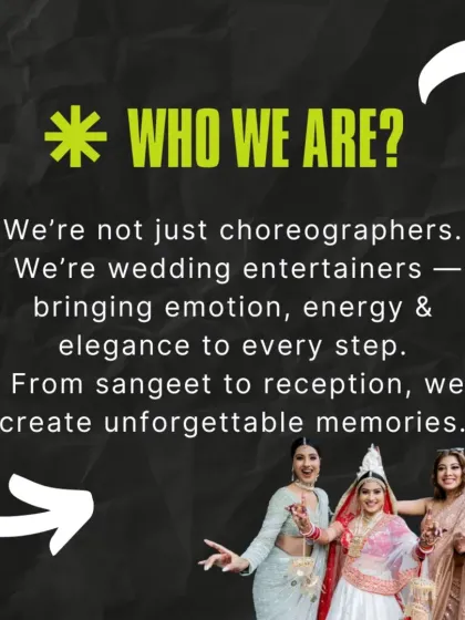 Who are we? We are more than just choreographers; we are wedding entertainers who bring emotion, energy, and elegance to every step you take.