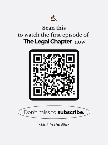A QR code for viewers to easily access and subscribe to "The Legal Chapter" on YouTube.