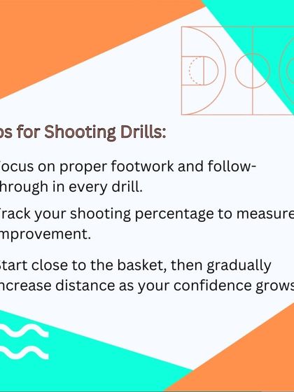 Here are some general tips for shooting drills: focus on footwork, track your percentage, and start close to the basket.