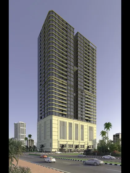 For this 107-meter high residential tower in Bandra, we focused on a bold interplay of geometric forms. The design features sleek aluminum louvers, a perforated screen on the podium, and expansive decks with full-height windows to seamlessly connect indoor and outdoor spaces.