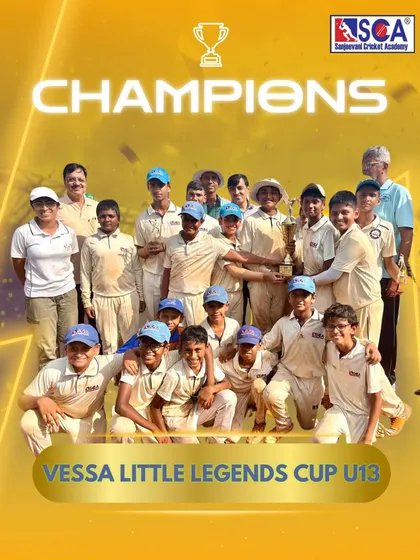 Champions of the VESSA Little Legends Cup U-13. We believe in fostering a winning mentality from a young age, and this victory showcases the talent and teamwork of our junior cricketers.