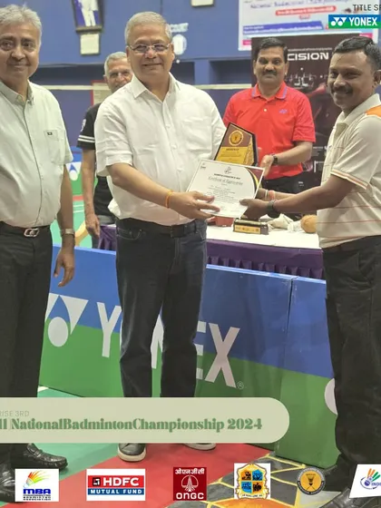 Another technical official being felicitated for ensuring fair play throughout the championship. My tournaments are known for their high standard of officiating.