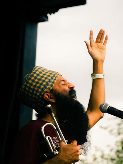 A moment of pure passion from Sonny Singh on the trumpet. My events are a stage for artists to truly connect with the music and the audience.