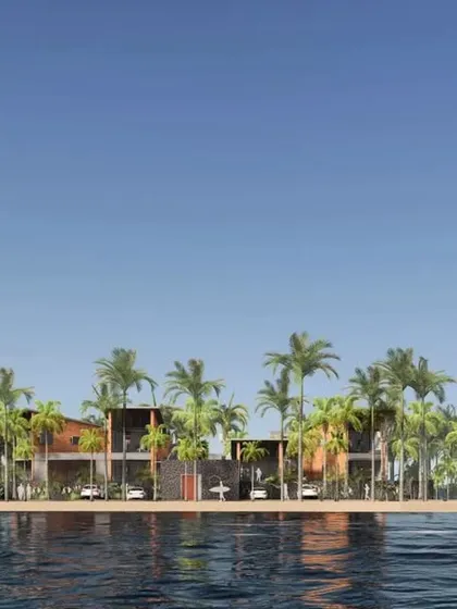 The view of the retreat from the sea, showcasing a more open and expansive relationship with the beach.