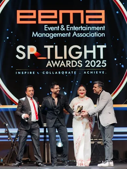 On stage at the EEMA Spotlight Awards 2025. Being recognized by the Event and Entertainment Management Association is a huge honor and pushes me to keep raising the bar as a professional event host and entertainer.