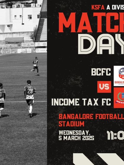 Matchday alert for our game against Income Tax FC.