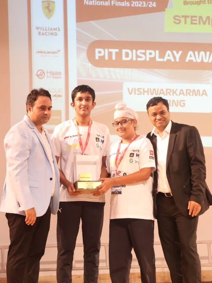 We are proud to mentor Vishwakarma Racing, who won the Best Pit Display Award at the F1 in Schools India Nationals, a global STEM initiative.