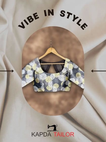 Vibe in style. This graphic features a beautiful printed blouse, a perfect example of how to add a modern touch to your ethnic wear.