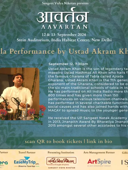 The official artist announcement for my performance at the Aavartan festival. It gives a brief introduction to my musical lineage and journey.