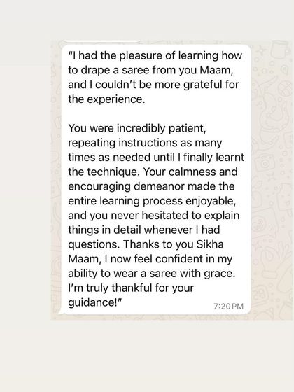 Shikha Agarwal - Personal Saree Draping Classes Words from My Wonderful Students photo 32