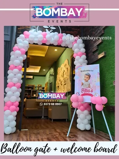 Welcome your guests in style with a themed balloon gate and welcome board. This entrance decor for a unicorn party sets a magical tone from the moment guests arrive.