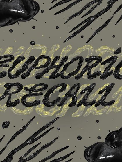 The static design for 'Euphoric Recall,' showcasing the organic, 3D-style lettering.