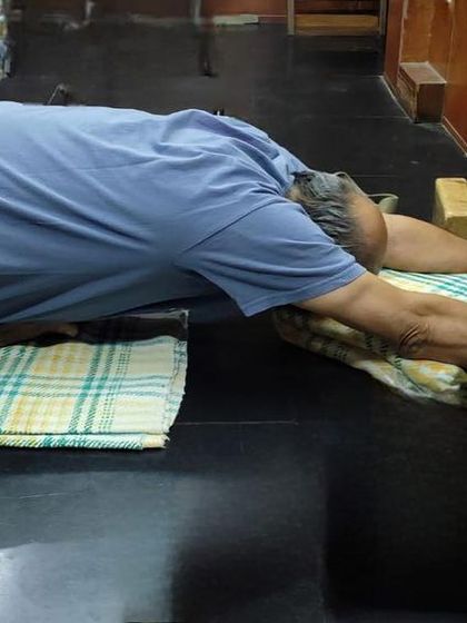 A child's pose variation.