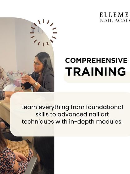 We offer comprehensive training. Our in-depth modules cover everything from foundational skills to advanced nail art techniques, ensuring you're fully prepared for a career in nails.