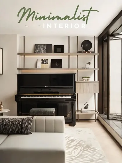 This angle highlights the minimalist interior design principles I apply, with a focus on clean lines and uncluttered surfaces. The strategic placement of the piano next to a large window brings in natural light and connects the interior to the outdoors.